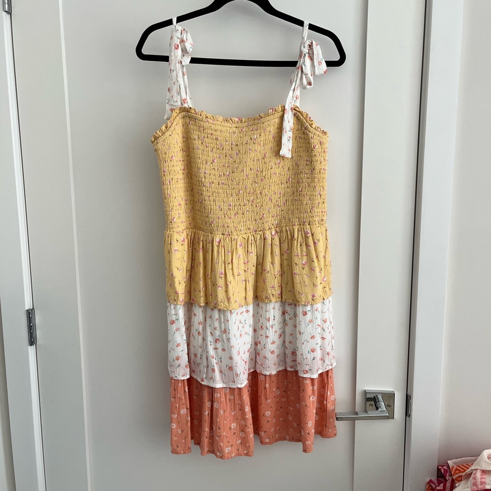 NWT American Eagle smocked layered dress size XL